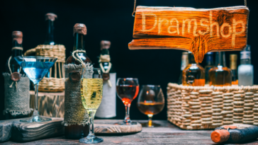 Dramshop sign with bottles