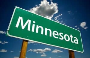 Highway road sign for Minnesota