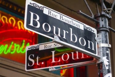 Bourbon street in Louisiana