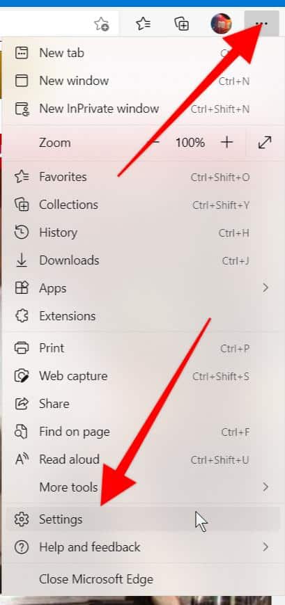 Microsoft Edge browser settings