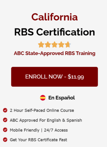 Class 2 Rbs California RBS Training Instructions For Certification | $11.99