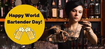 Happy World Bartender_black haired woman